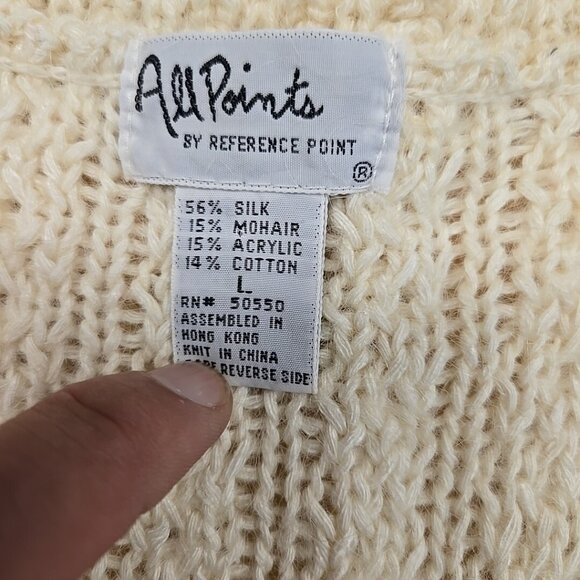 VTG All Points Reference Point Sweater Vest Womens Size Large Mohair Silk Blend - Picture 9 of 10